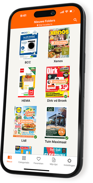 Voorbeeld van de app - Nieuwe folders