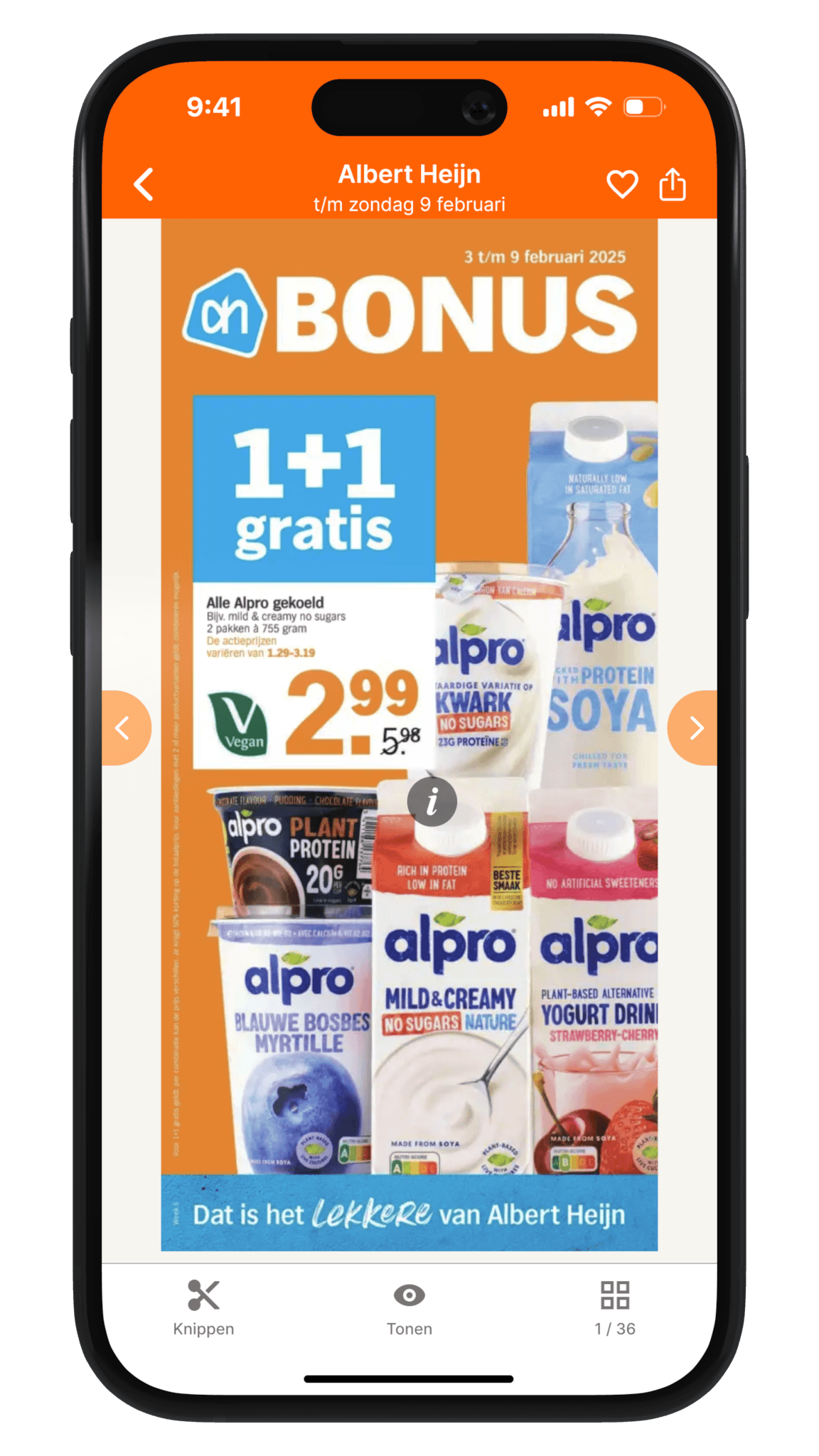 Screenshot van de app - Folder bekijken